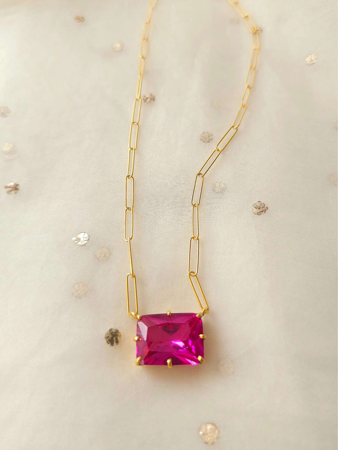 The ruby line silver necklace