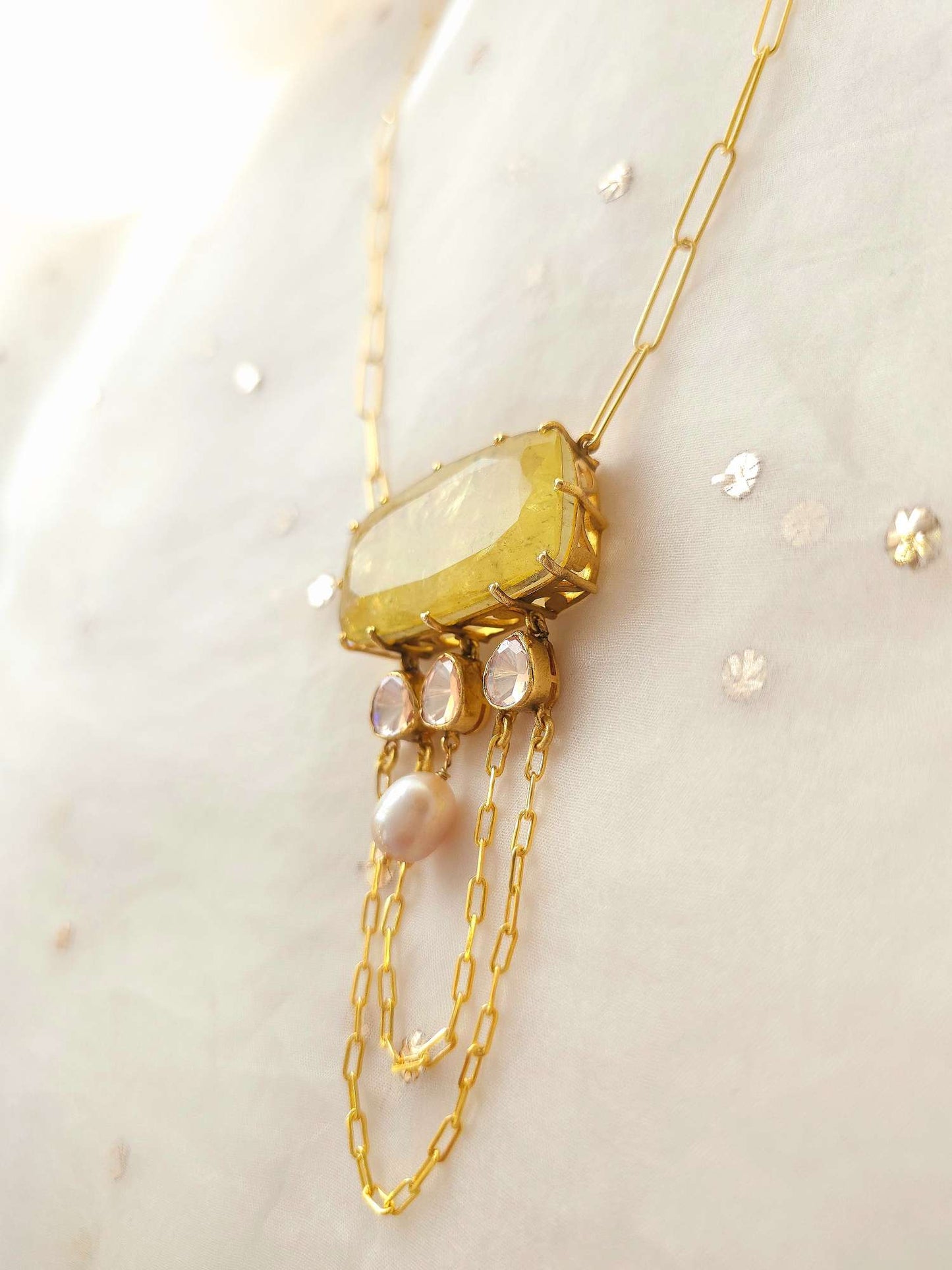 Angoori silver necklace