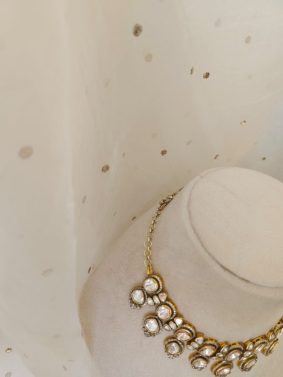 Antique moissanite silver necklace