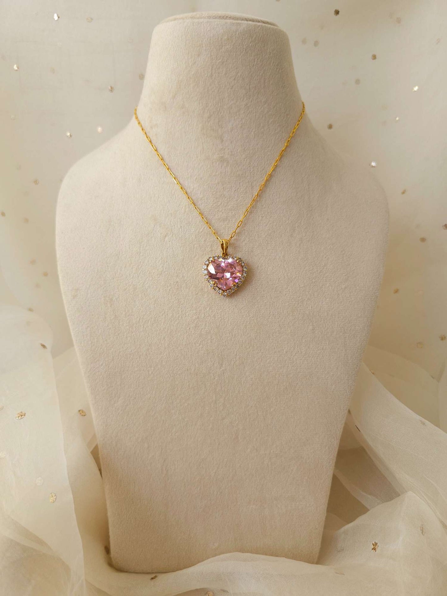Pink cupcake silver necklace