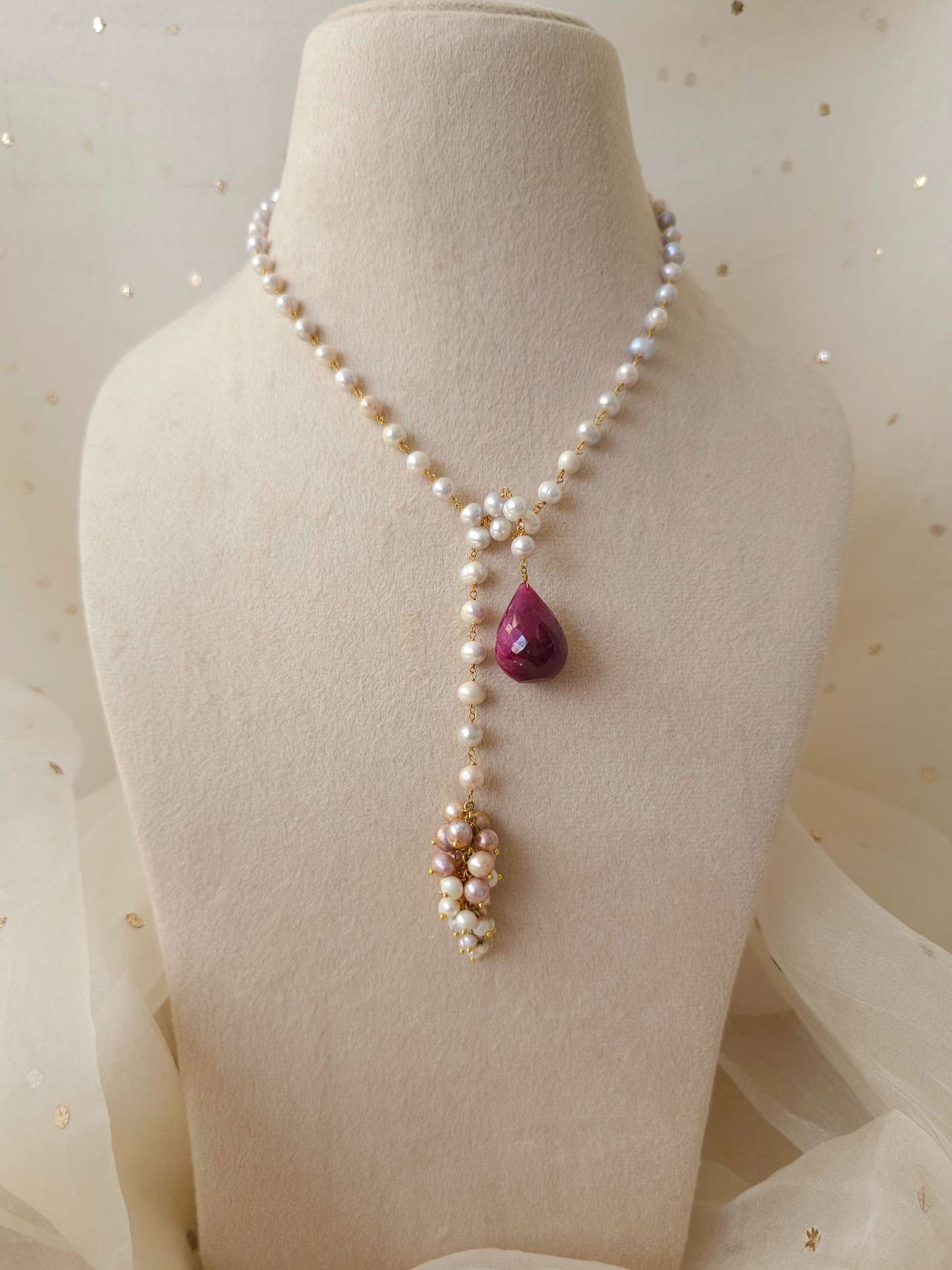 Syrah ruby drop necklace