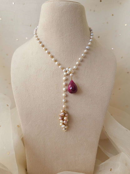 Syrah ruby drop necklace