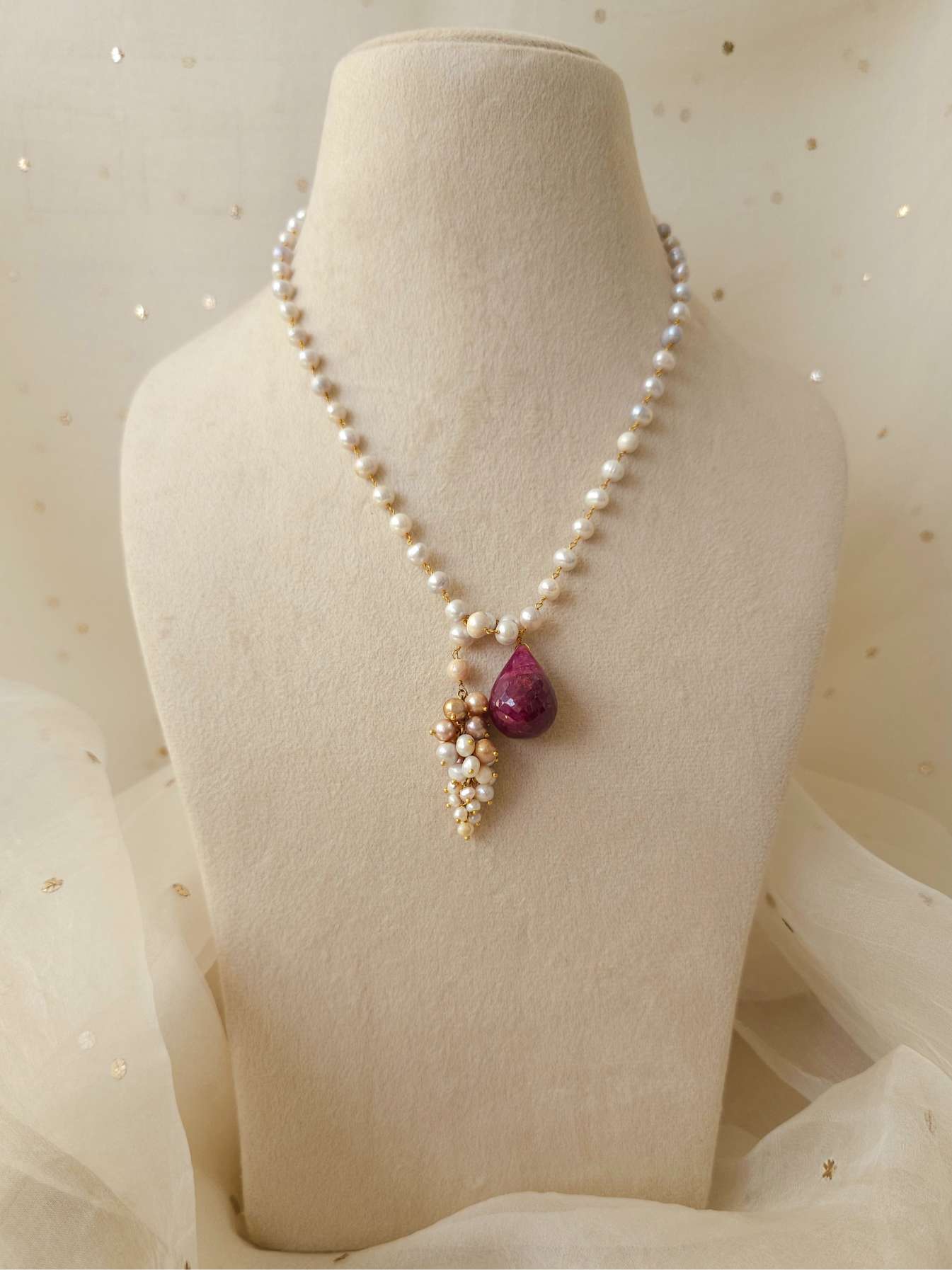 Syrah ruby drop necklace