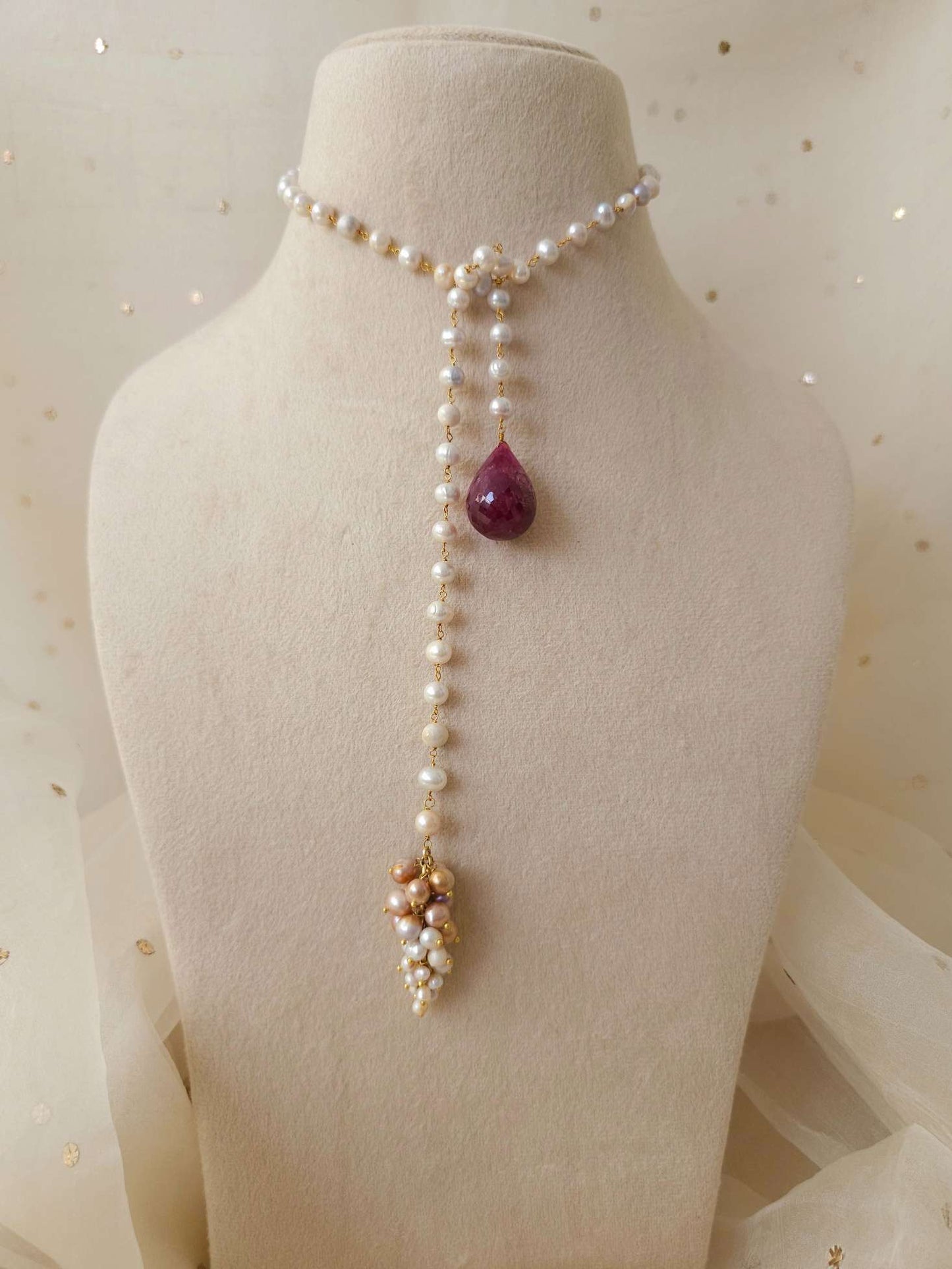 Syrah ruby drop necklace