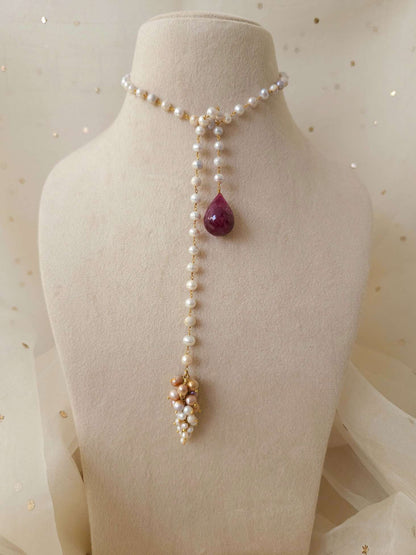 Syrah ruby drop necklace