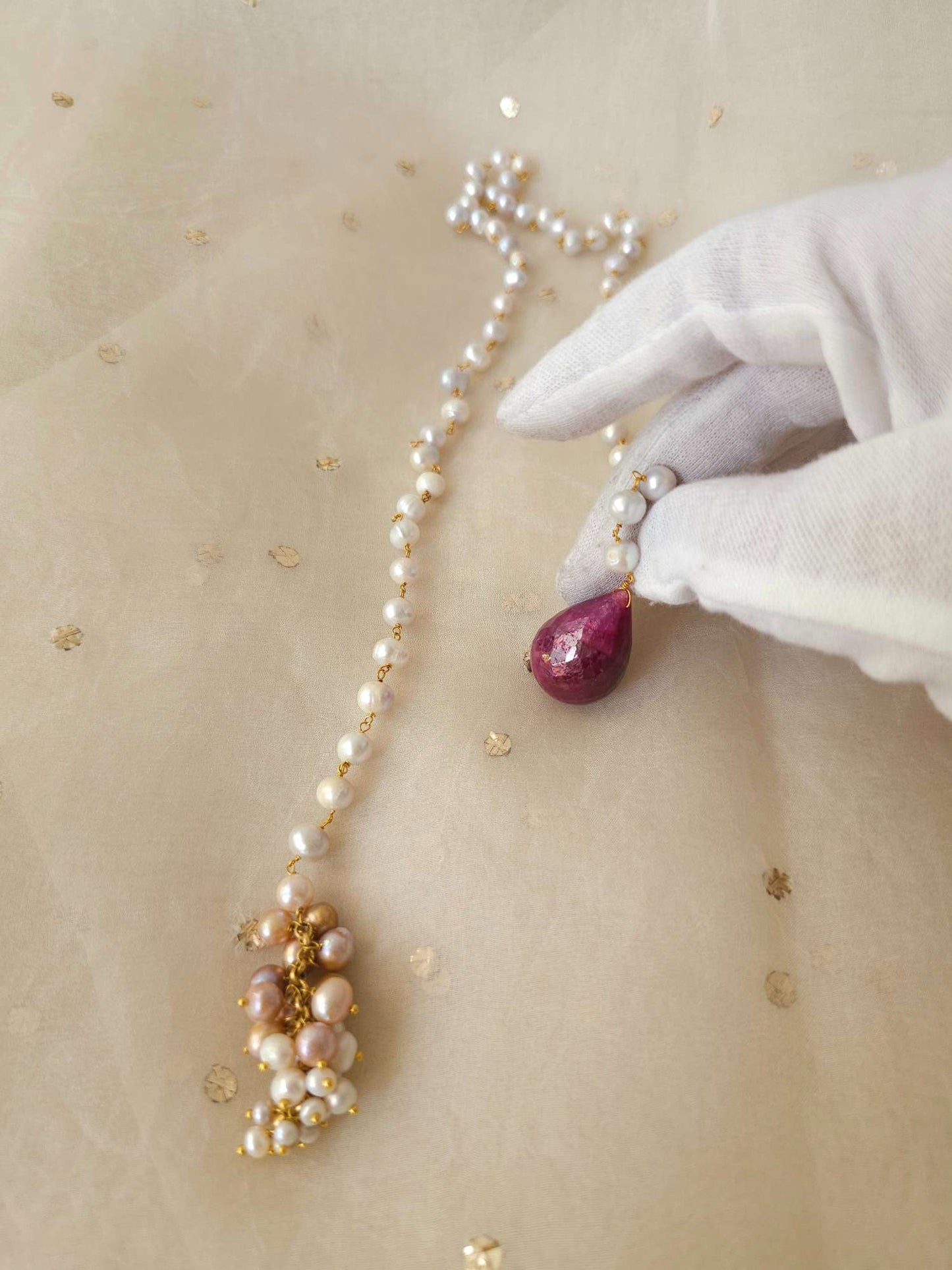 Syrah ruby drop necklace