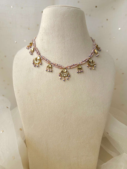 Blush moon necklace