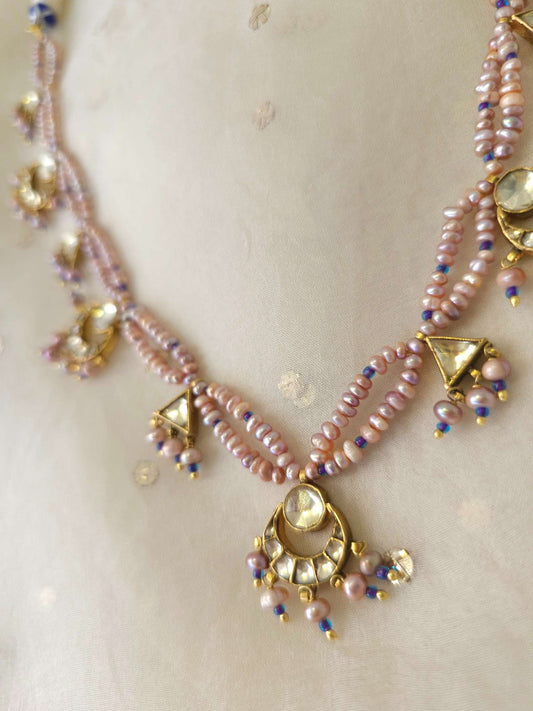 Blush moon necklace
