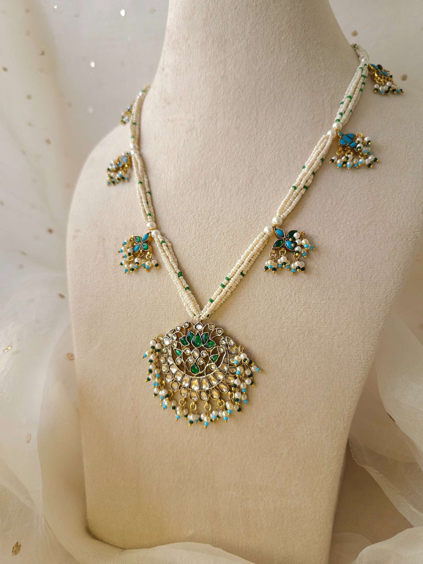 Paan kamal long necklace set