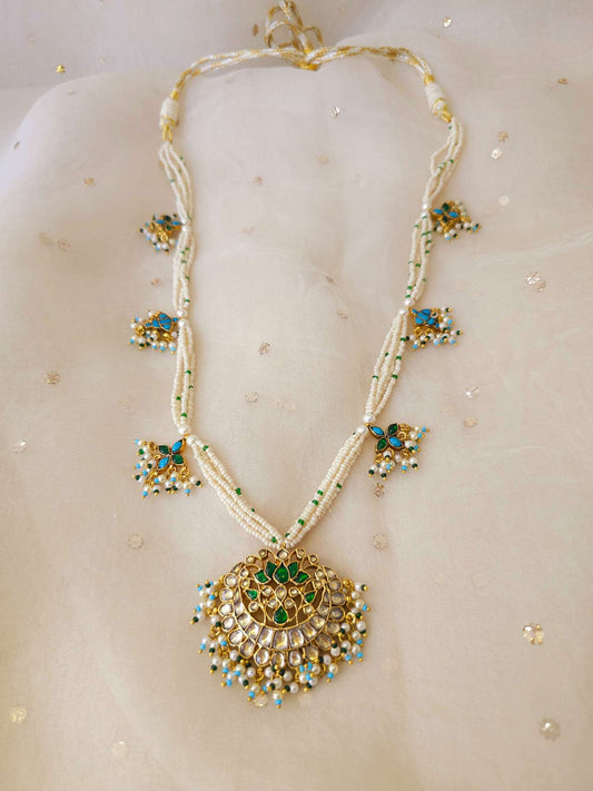 Paan kamal long necklace set