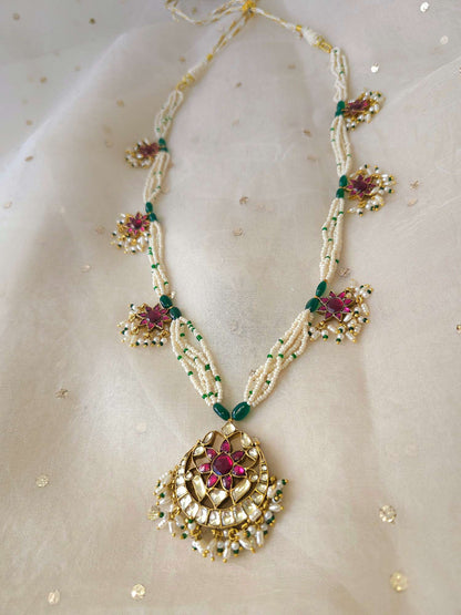 Rhodolite gulkand long necklace