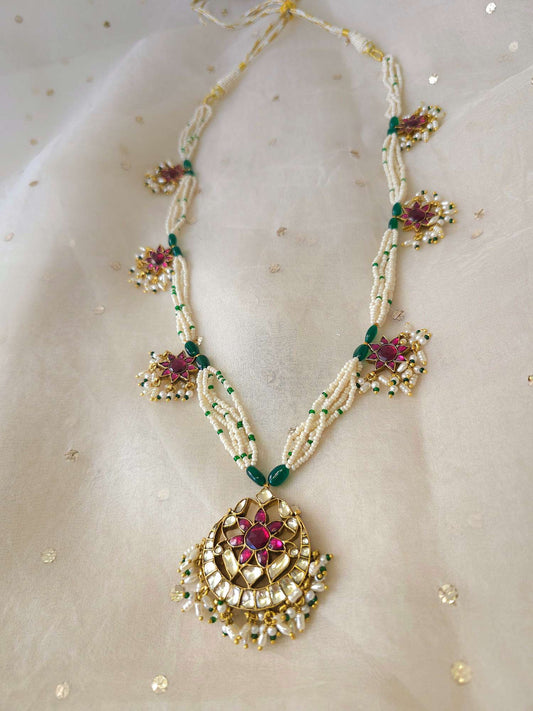 Rhodolite gulkand long necklace