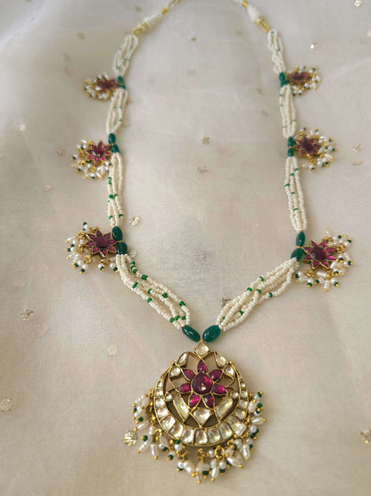 Rhodolite gulkand long necklace