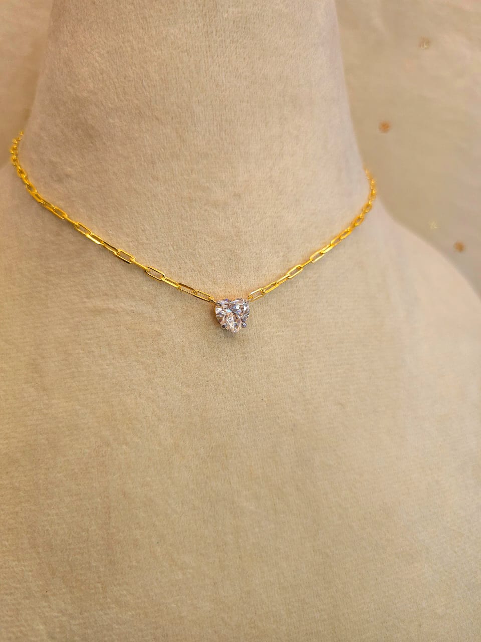 Three carat moissanite heart necklace