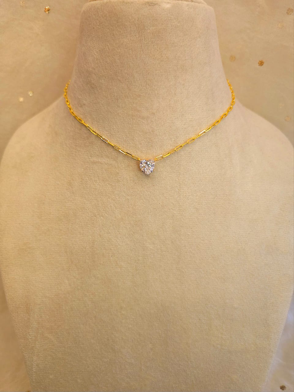 Three carat moissanite heart necklace