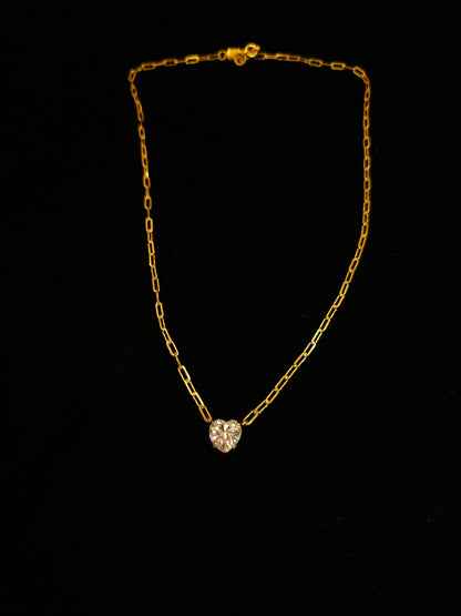 Three carat moissanite heart necklace