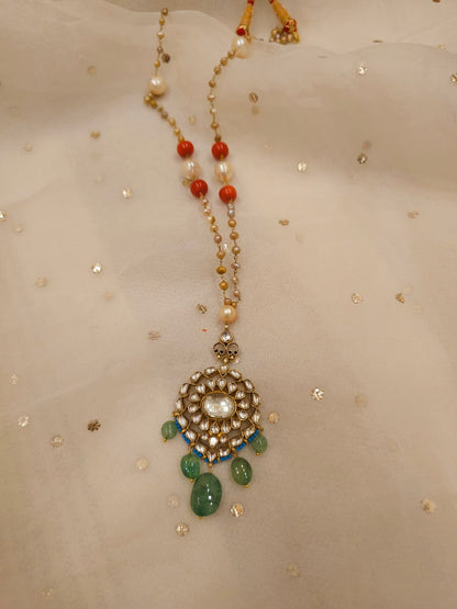 Chilka blush silver long necklace