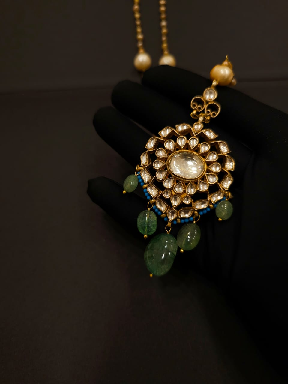 Chilka blush silver long necklace