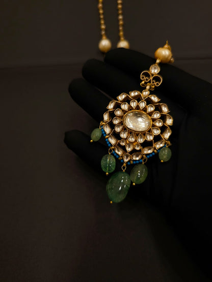 Chilka blush silver long necklace