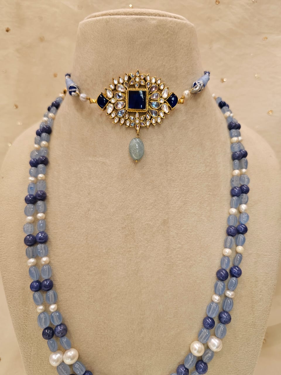 Har-singaar aquamarine choker necklace
