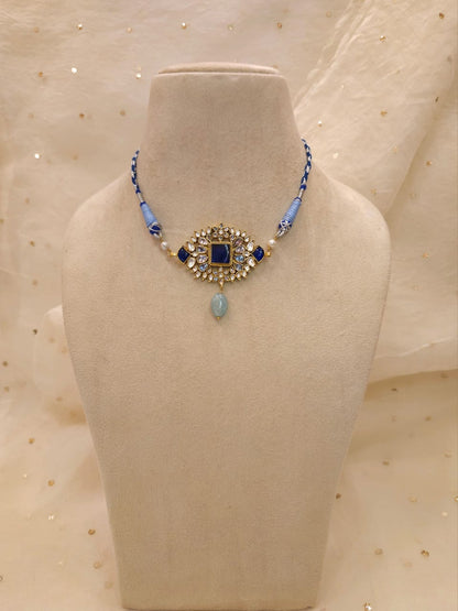 Har-singaar aquamarine choker necklace