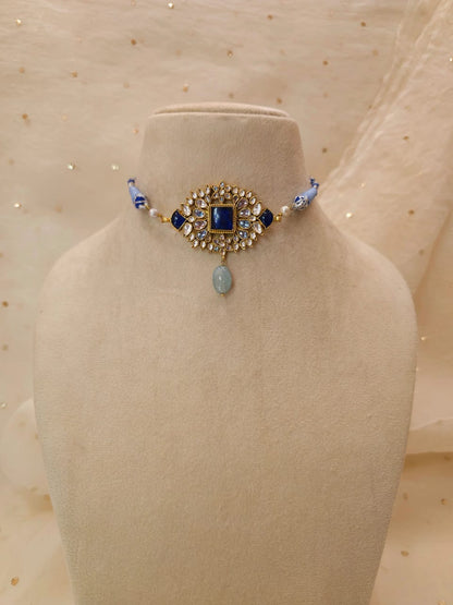 Har-singaar aquamarine choker necklace