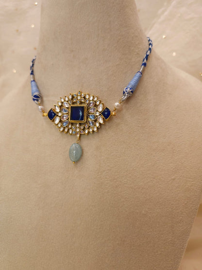 Har-singaar aquamarine choker necklace