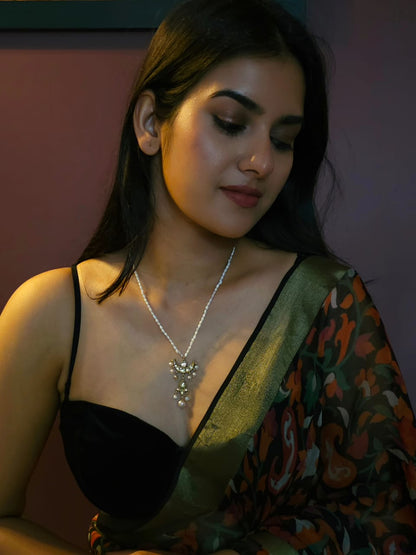 Golden moon pendant necklace