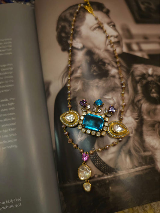 Cyan tamara silver necklace