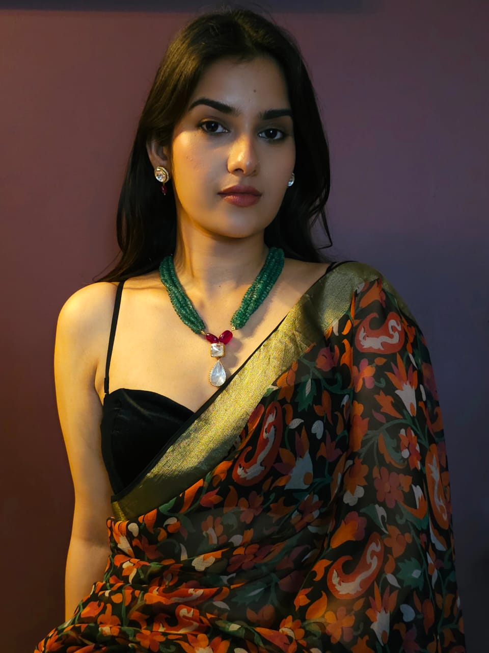 Pear moissanite gem necklace set