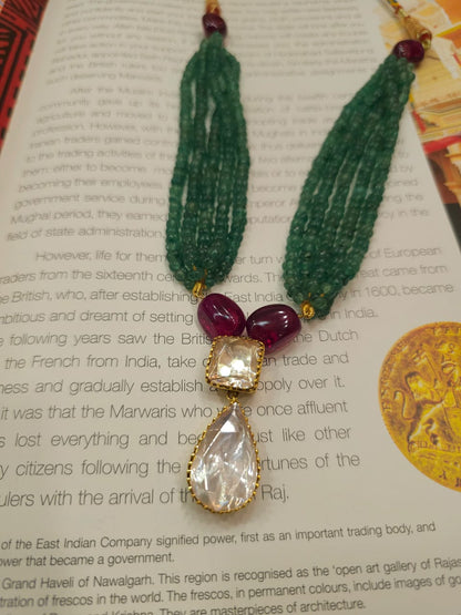 Pear moissanite gem necklace set