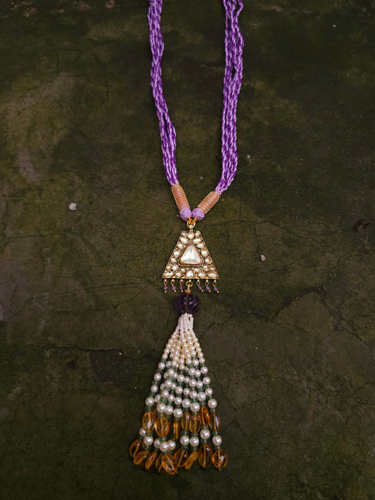 Illuminated byzantine tassel necklace