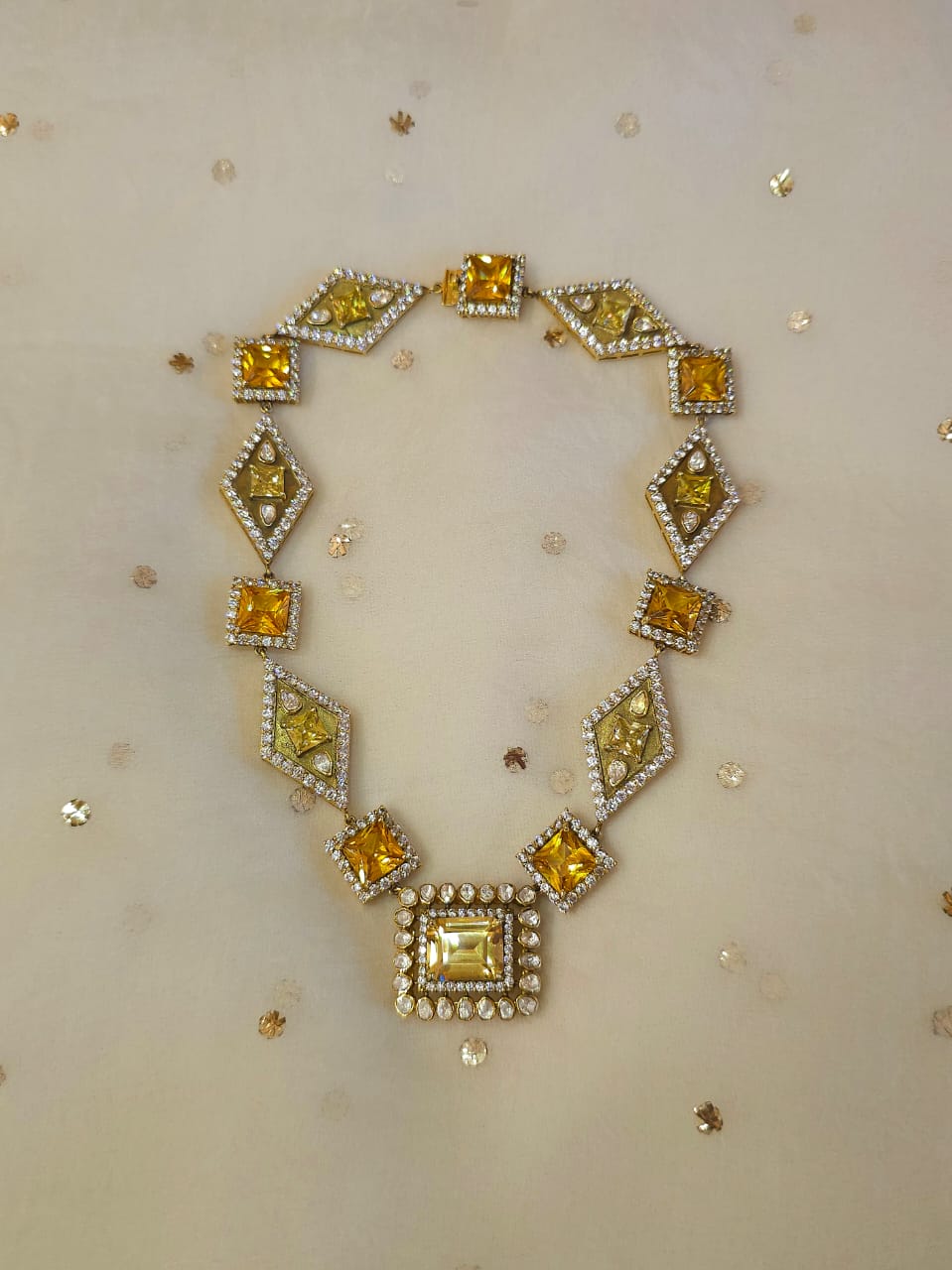 Carlton champagne silver necklace