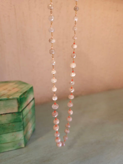 Moon stone bead necklace
