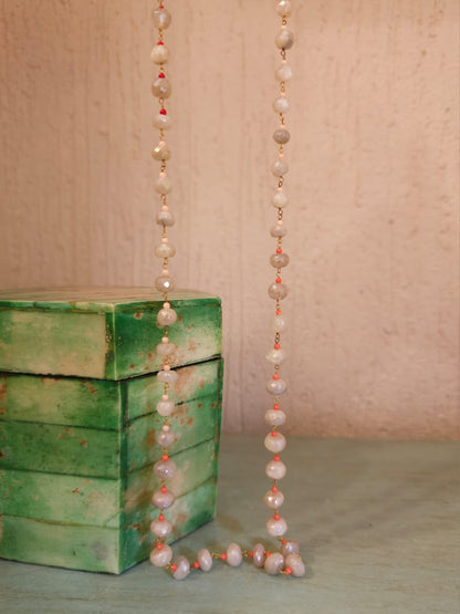 Moon stone bead necklace