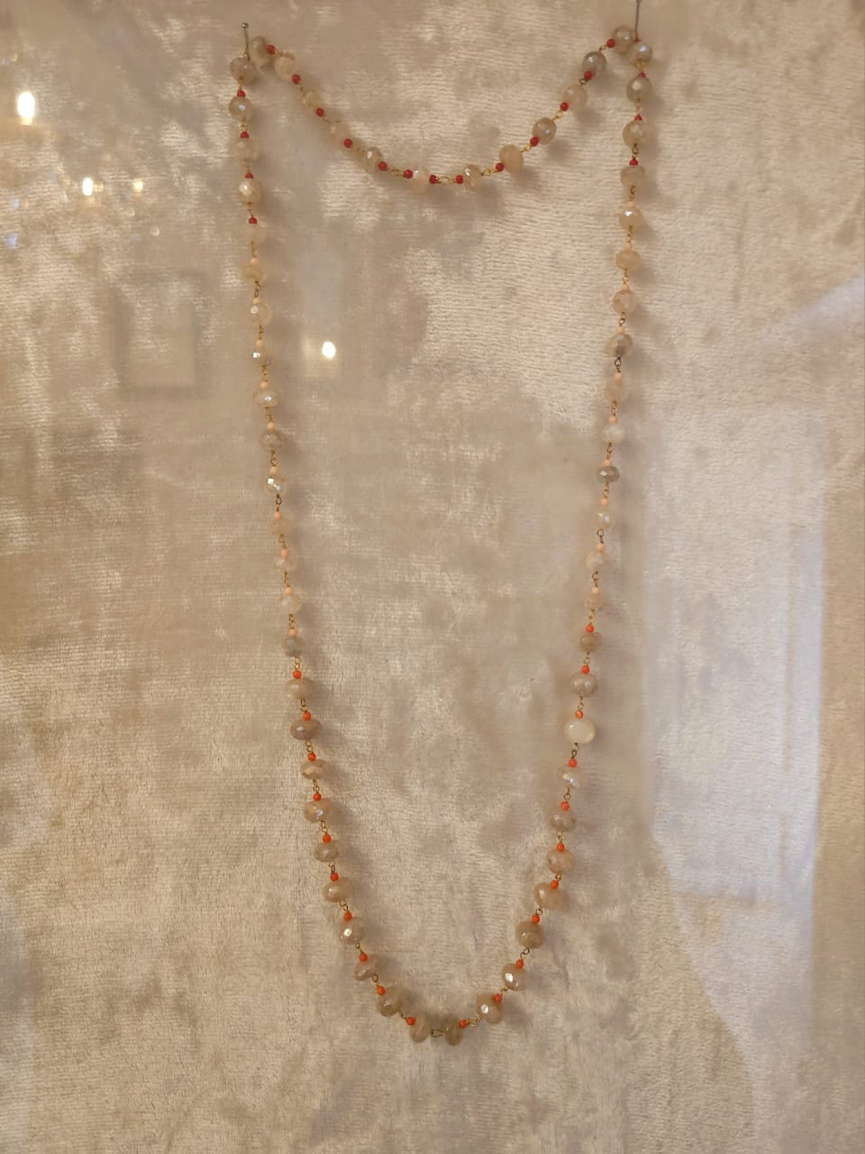 Moon stone bead necklace