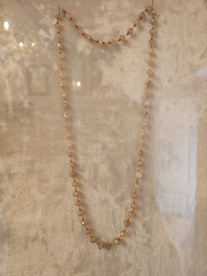 Moon stone bead necklace