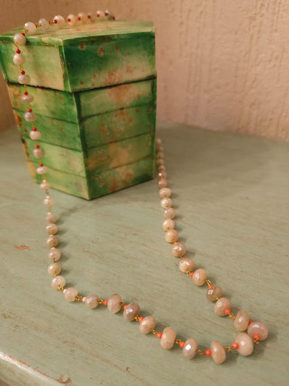 Moon stone bead necklace