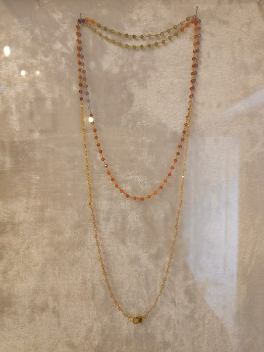 Prism crystal bead necklace