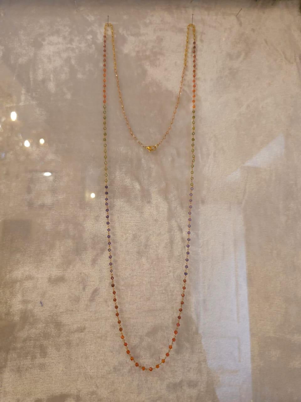 Prism crystal bead necklace