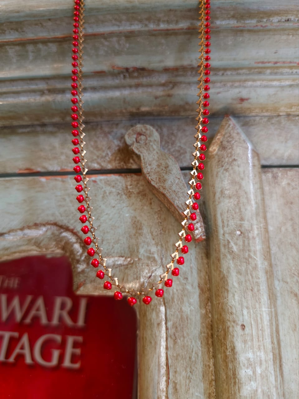 Tart red chain necklace