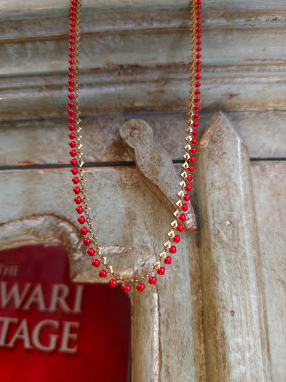 Tart red chain necklace