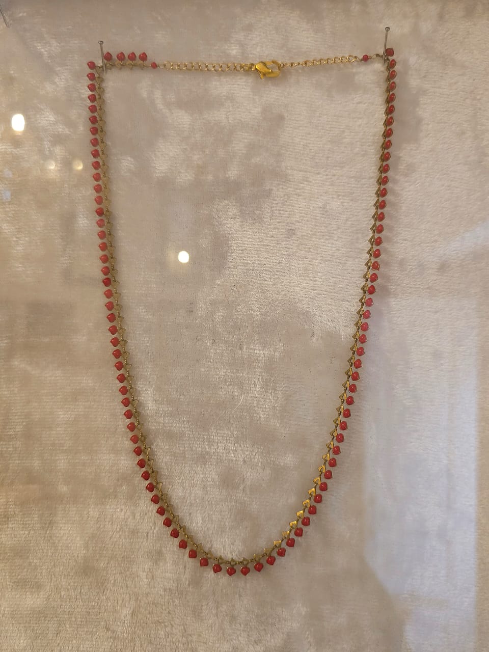 Tart red chain necklace