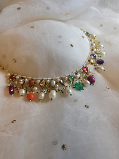 Imperial navratan alloy necklace