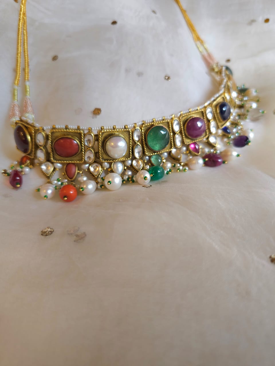 Imperial navratan alloy necklace