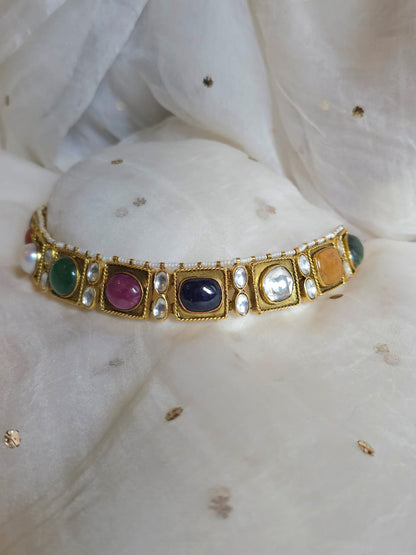 Imperial navratan alloy necklace