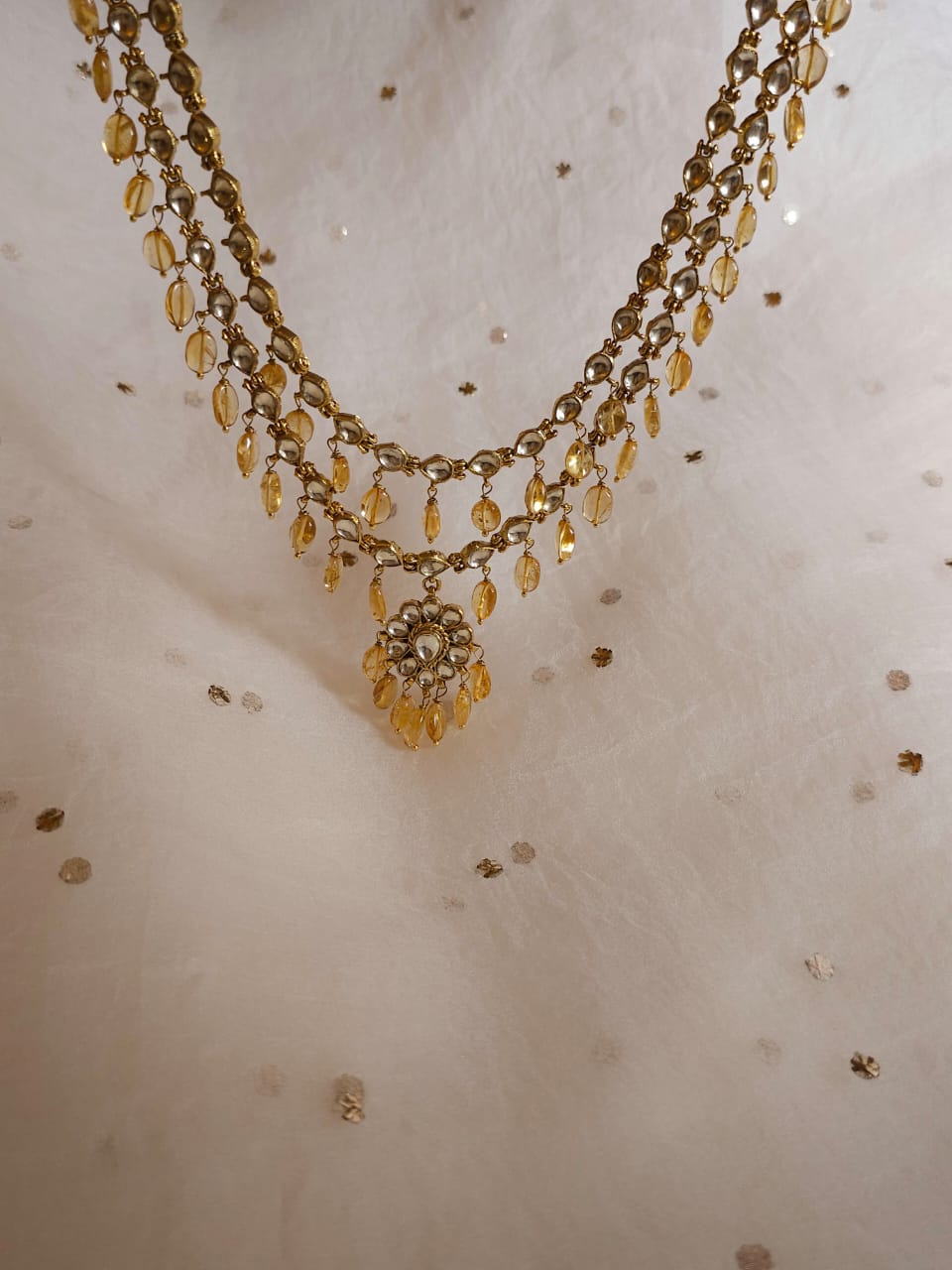 Antique citrine necklace set