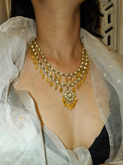 Antique citrine necklace set