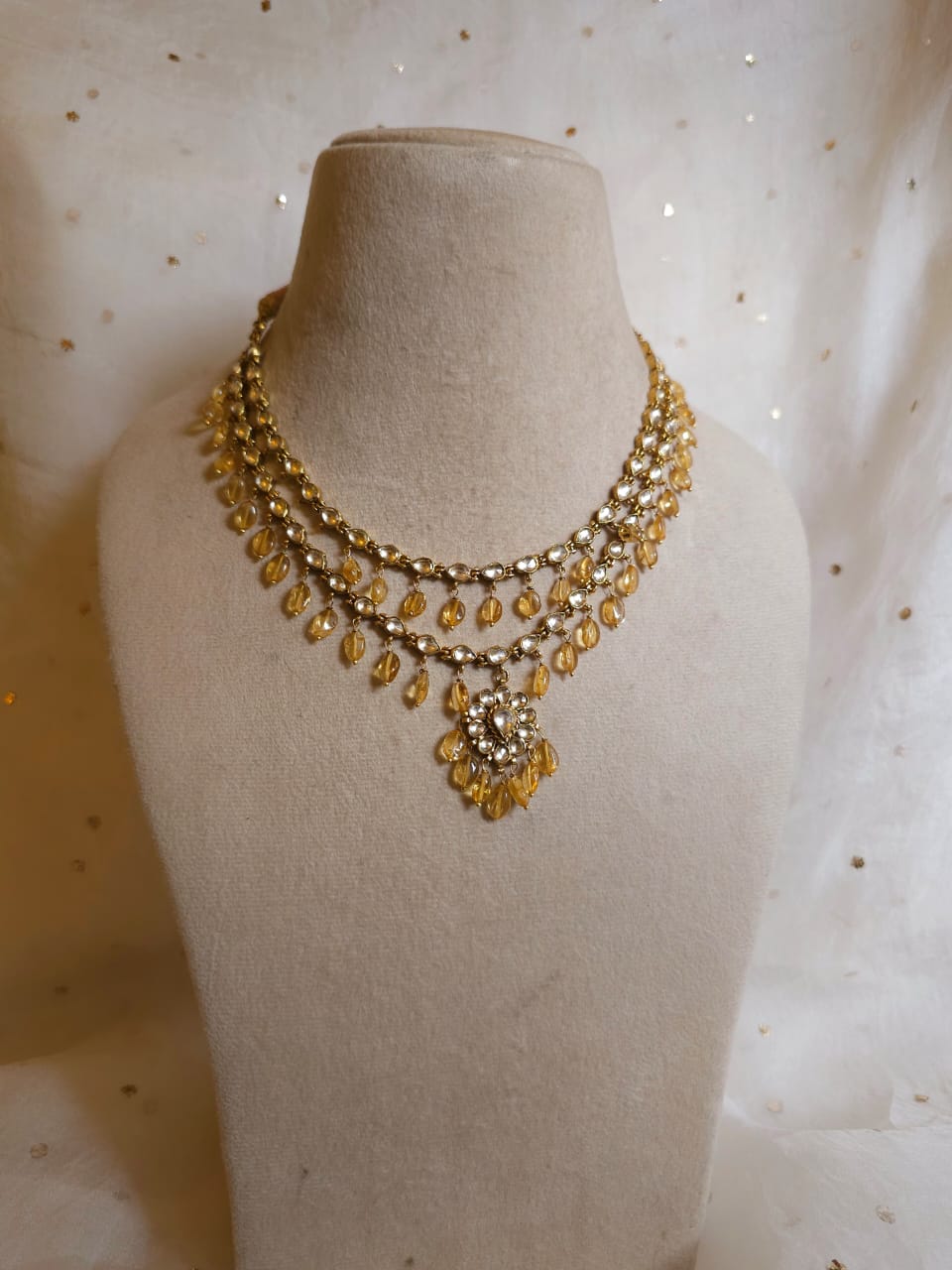 Antique citrine necklace set