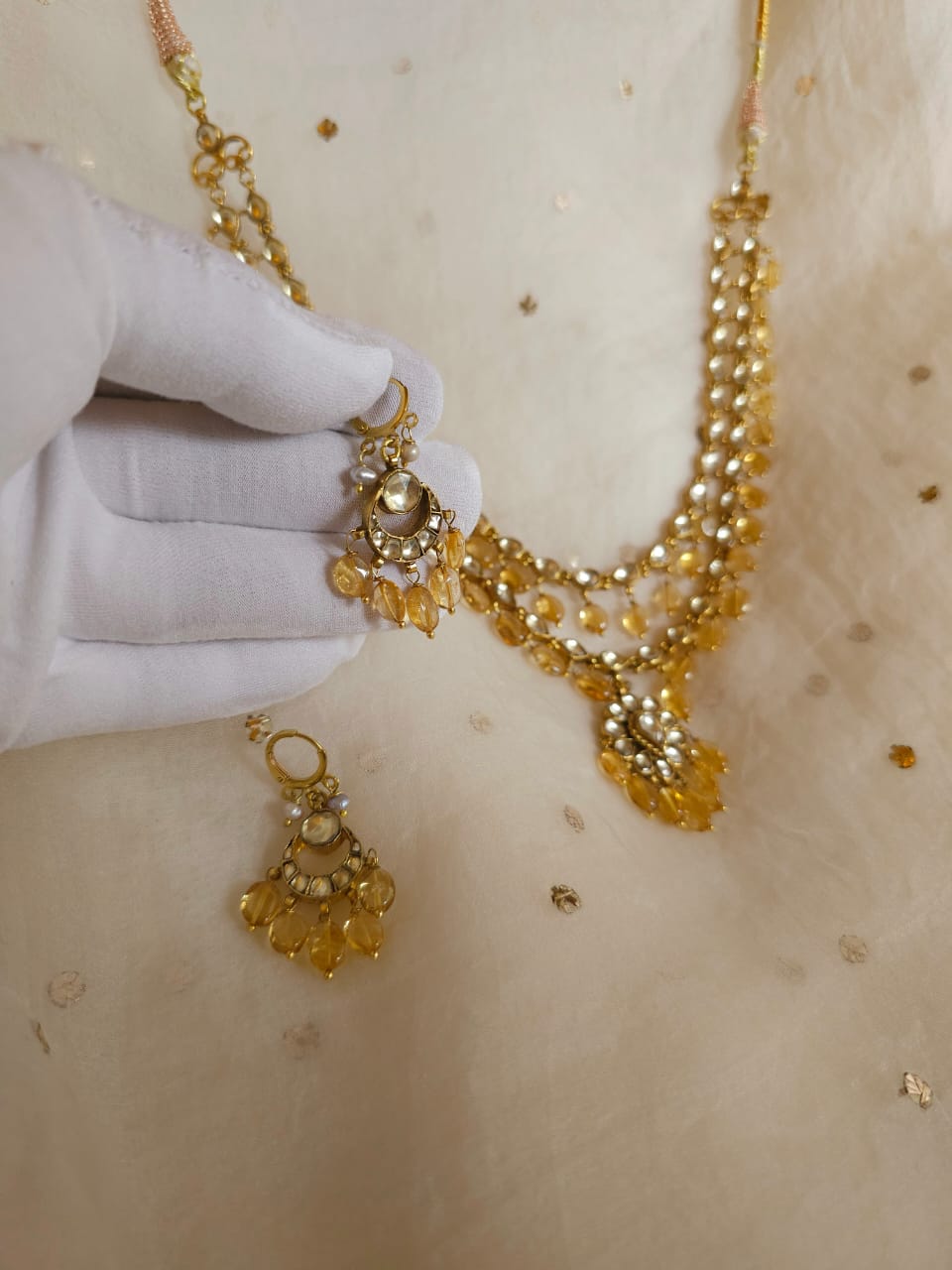 Antique citrine necklace set
